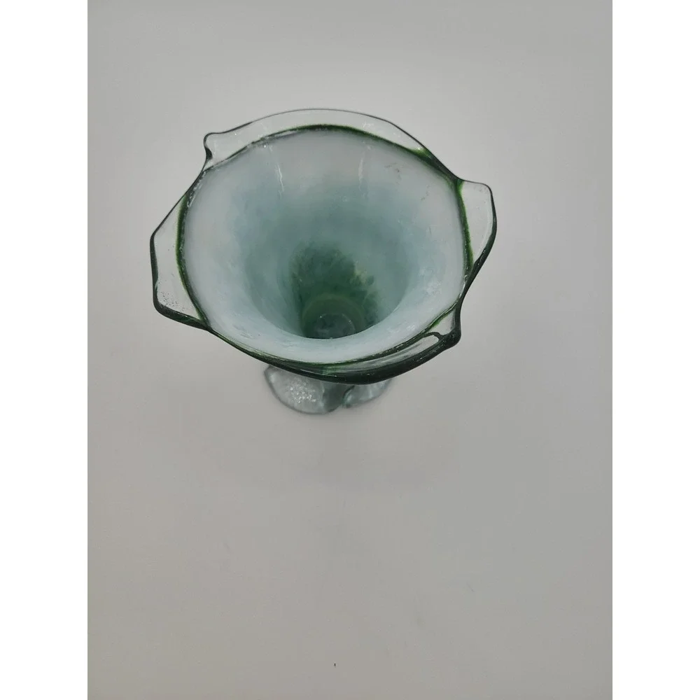 Vintage Blown Glass Tulip Vase Green
